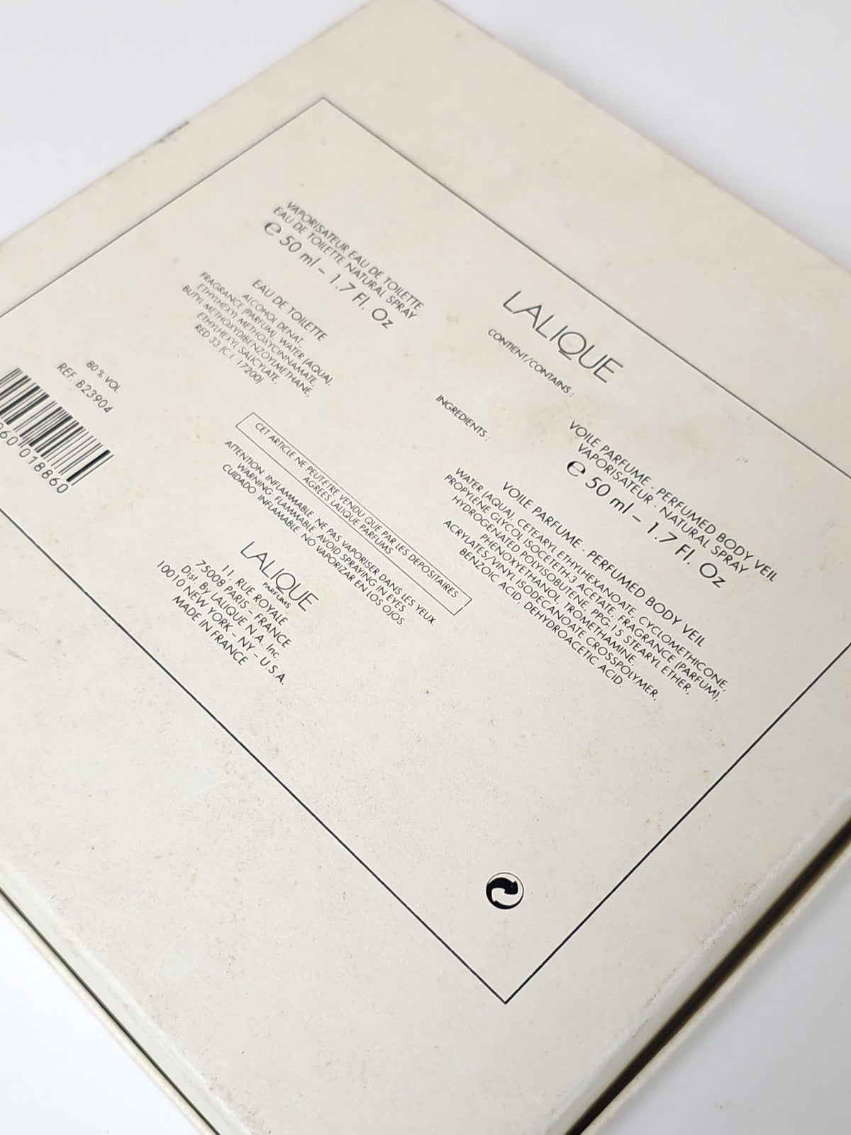 Coffret vintage vide Lalique pour parfums, rare ancien flacon collection rétro