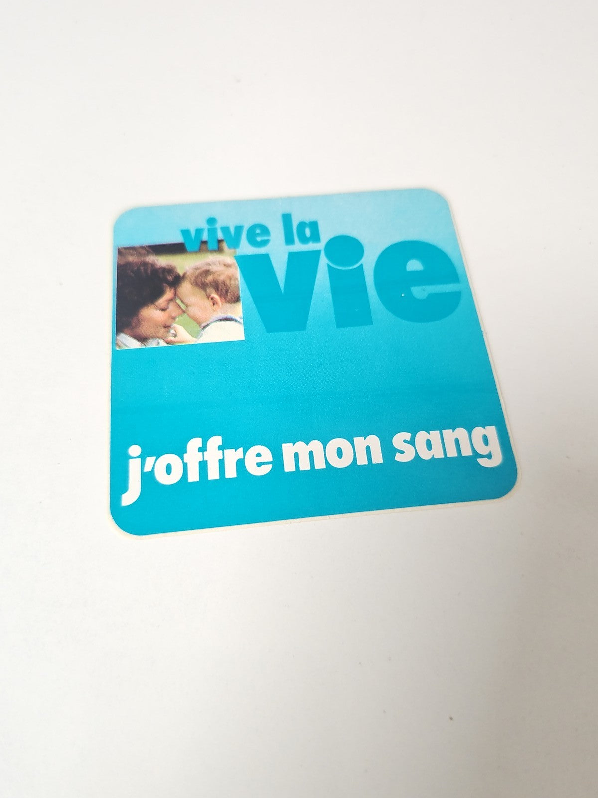 Ancien autocollant publicitaire rétro "Vive la vie" grand format collection déco