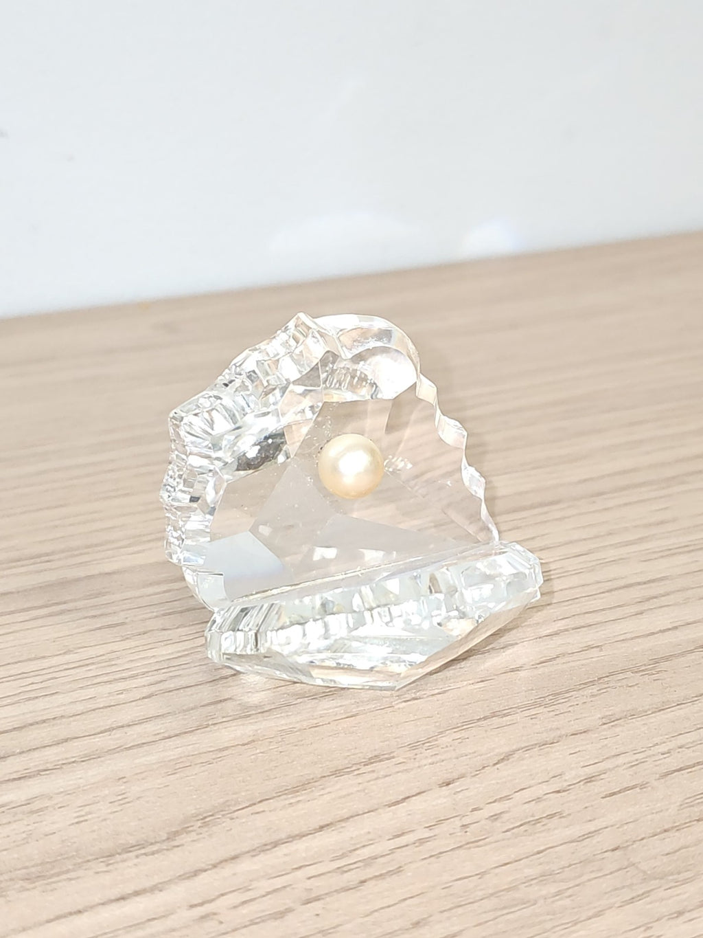 Swarovski coquillage cristal transparent avec perle décorative ornement signé