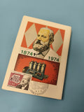 Carte postale Monaco 1974 timbre 0,50 F Forest illustration portrait et machine