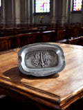 Cendrier métal vintage Souvenir de Paris relief, fabrication française rétro