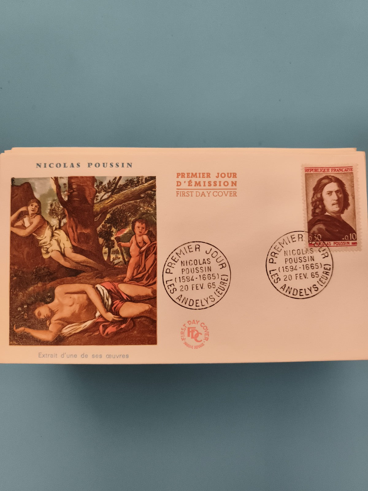 Première Jour d’Émission Nicolas Poussin FDC timbre France, Les Andelys 1965