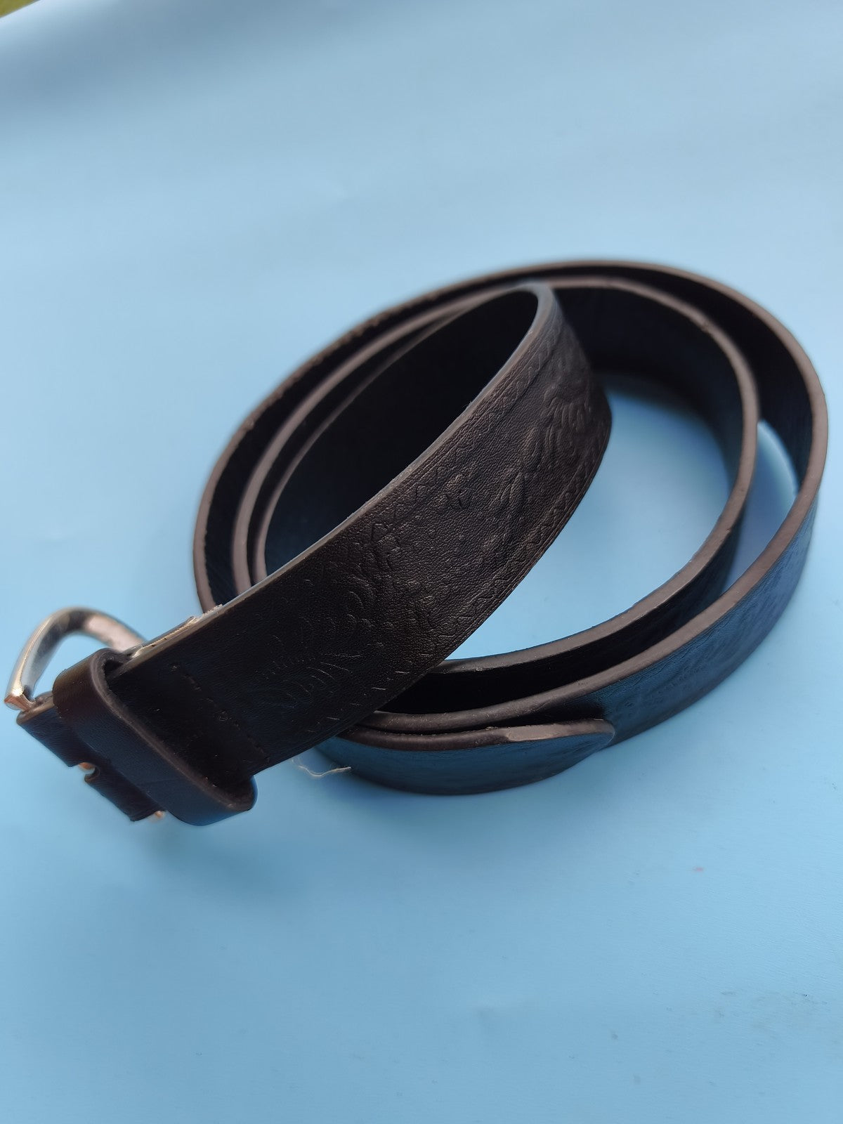 Ceinture vintage en cuir véritable, accessoire ancien rétro pour collectionneur