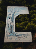 Illustration satirique signée A. Mick, dessin humoristique vintage XXe