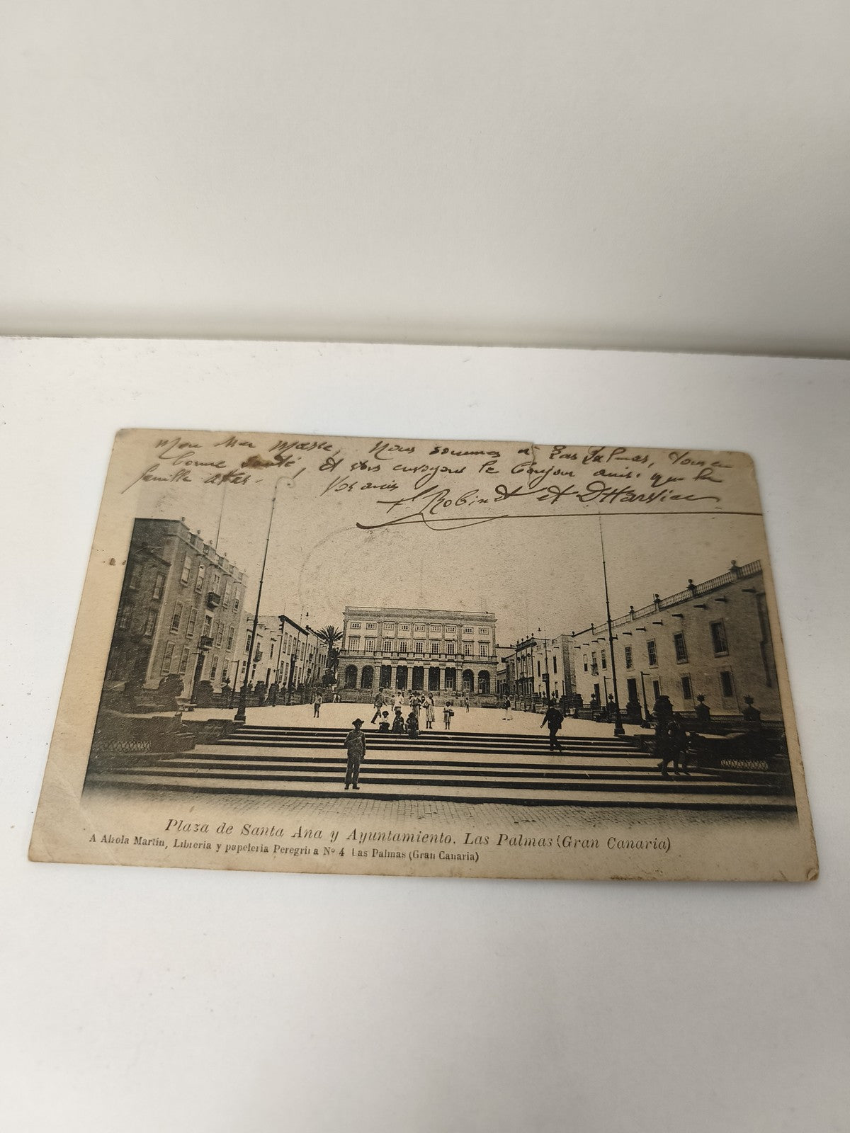 Carte postale vintage ancienne Plaza de Santa Ana Madrid collection rétro Espagn