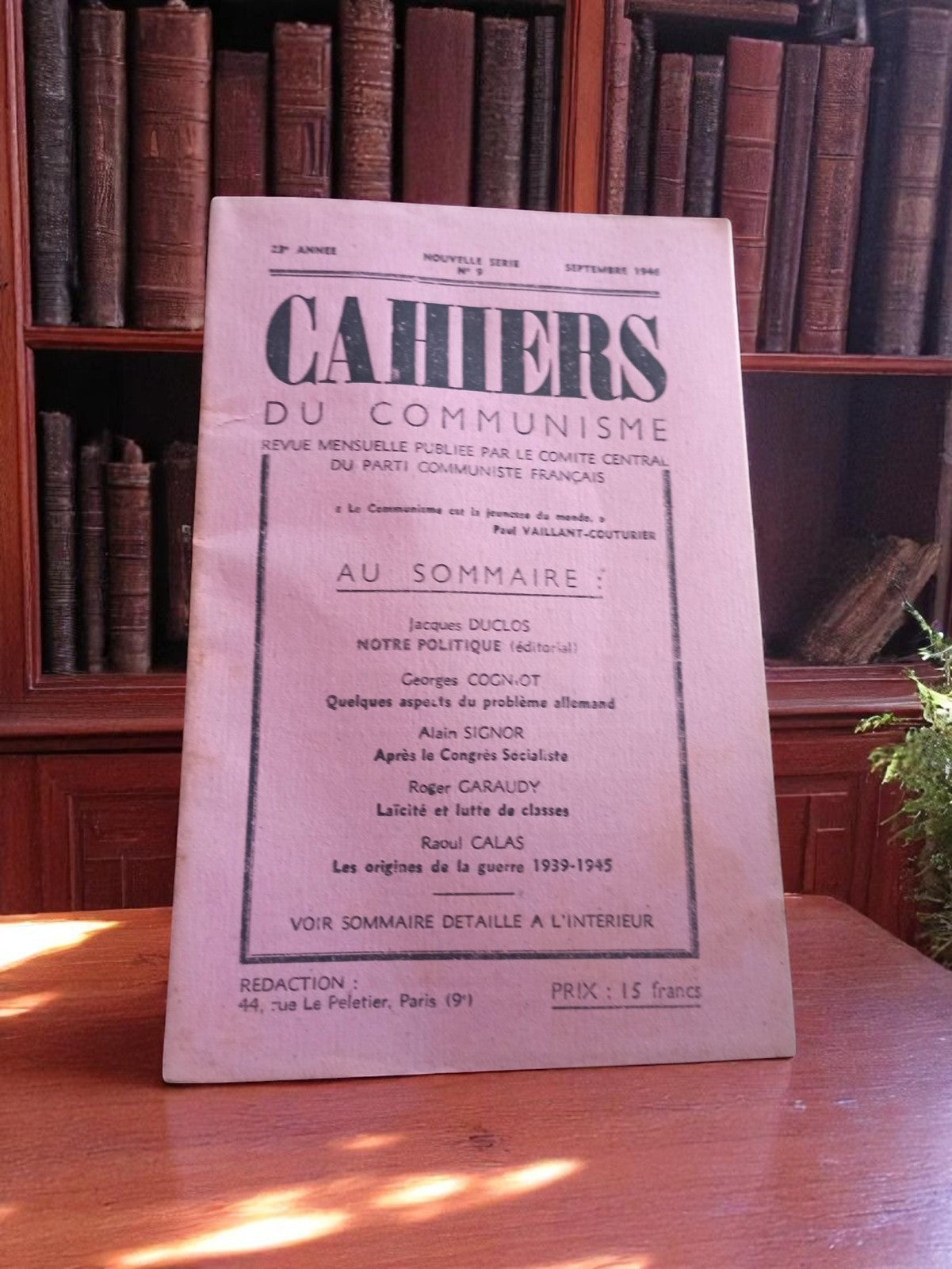 Cahier du communisme 1946 revue propagande PCF ancien document historique