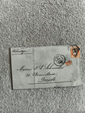 Lettre ancienne affranchie timbre orange Allemagne oblitérée Dresden philatélie