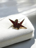 Broche origami grue rouge vintage URSS, épingle rétro soviétique USSR