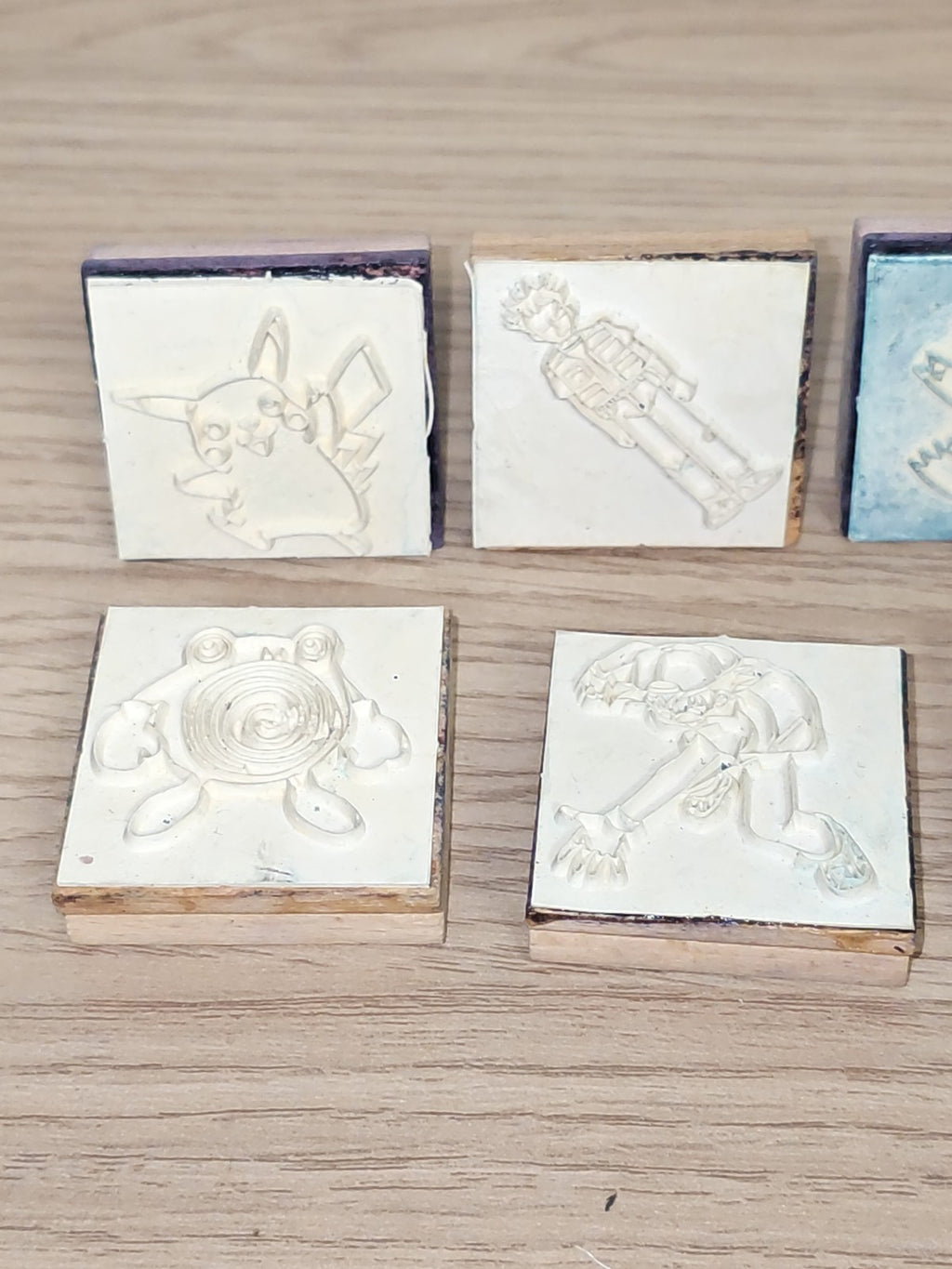 Lot de tampons rétro Pokémon anciens, collection vintage, jeux d?enfance rare