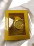 Montre-bracelet homme Cobra jaune vintage, style rétro, avec boîte d'origine