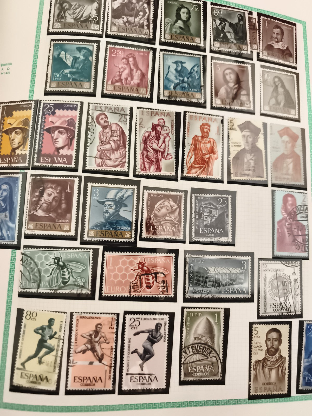 Timbres Espagne thématiques personnages, arts, sports, animaux philatélie