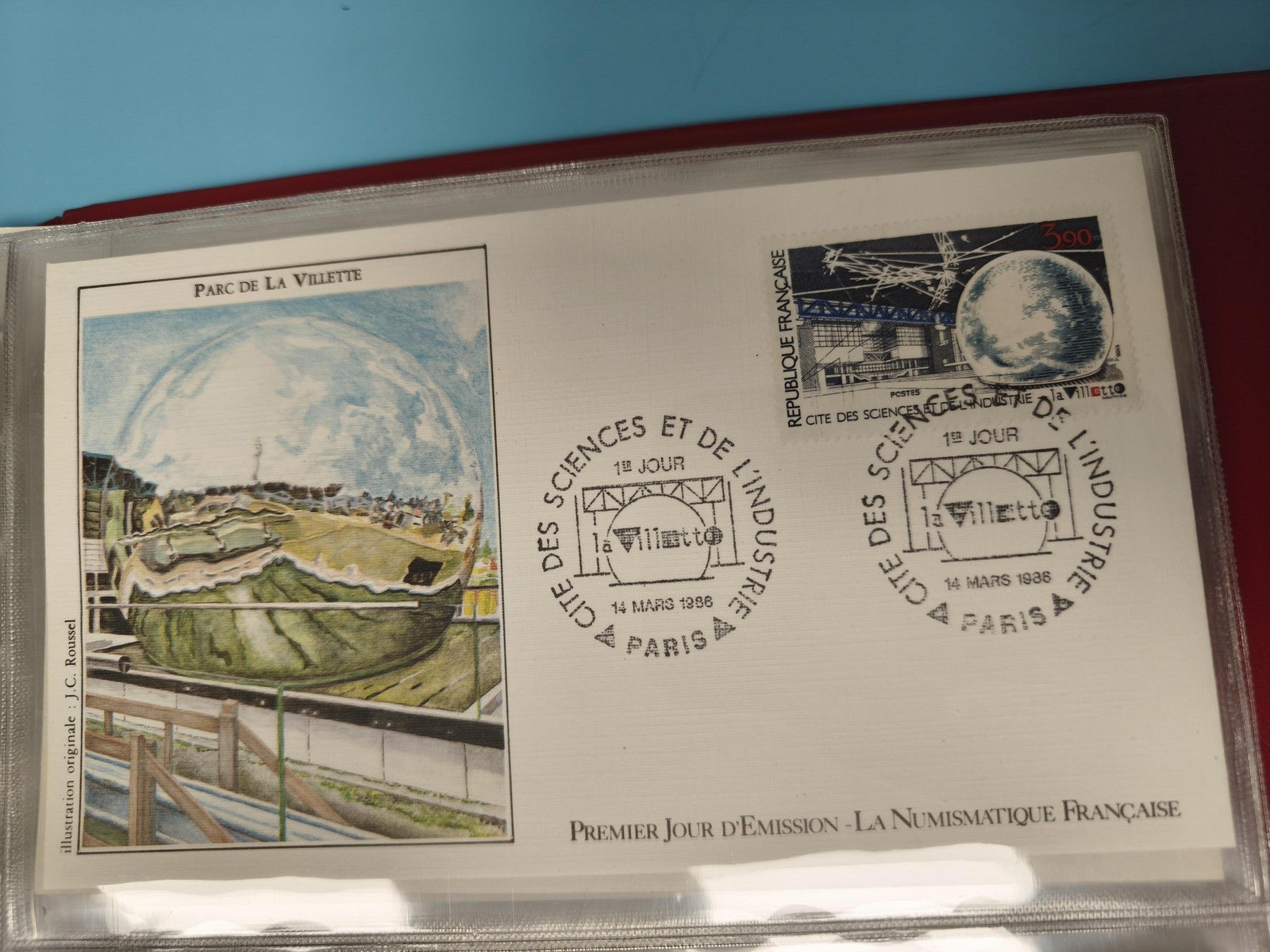 Enveloppe FDC Premier Jour Cité des Sciences Paris La Villette 1986 Timbre 3,90