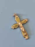 Vintage pendentif croix catholique ancien petit bijou religieux rétro collection