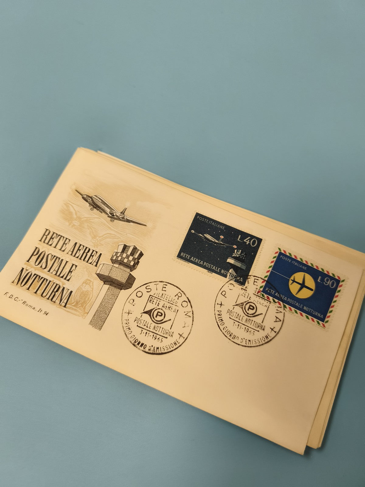 Enveloppe FDC premier jour d'émission Poste aérienne italienne timbrée