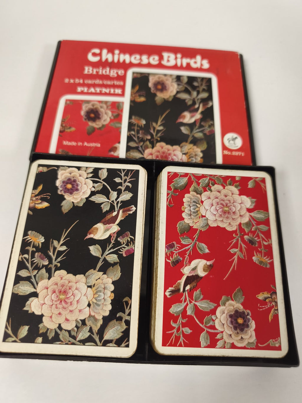 Jeu de cartes Piatnik Chinese Birds n°2271 double bridge, Vienne 1982