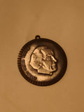 Médaille Anton Vander Plaetse, profil relief, aspect bronze, pendentif rond