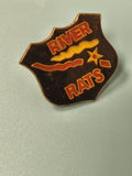Vintage pin's River Rats écusson noir jaune rouge collection badge rétro