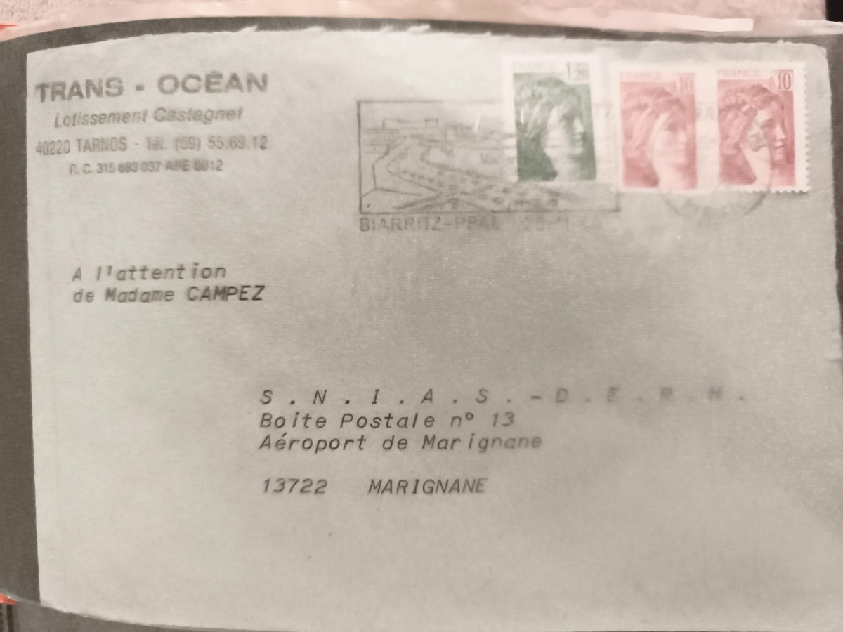 Lettre affranchie Marianne 1,30F + 0,10F Biarritz philatélie France