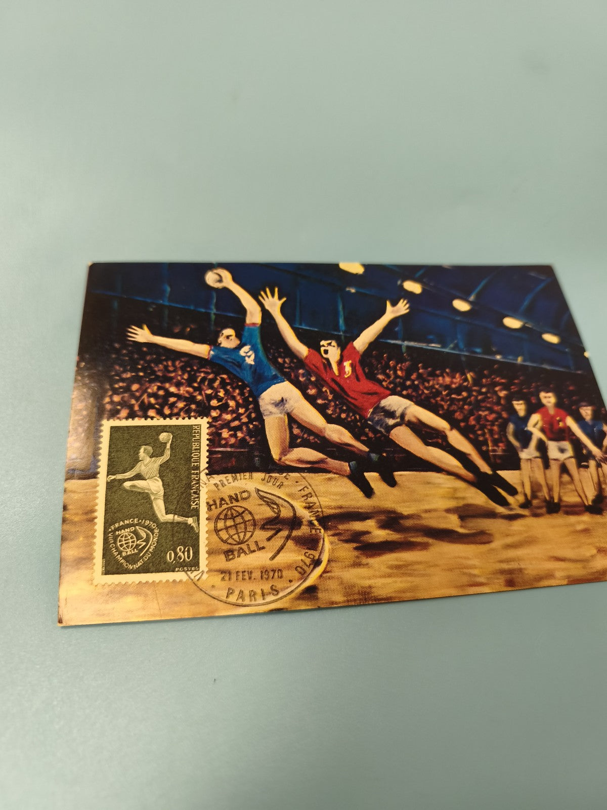Enveloppe FDC premier jour Handball 1970 Paris timbre France 0,80 illustrée