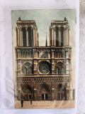 Carte postale CPA Paris Notre-Dame L.D. façade cathédrale colorisée