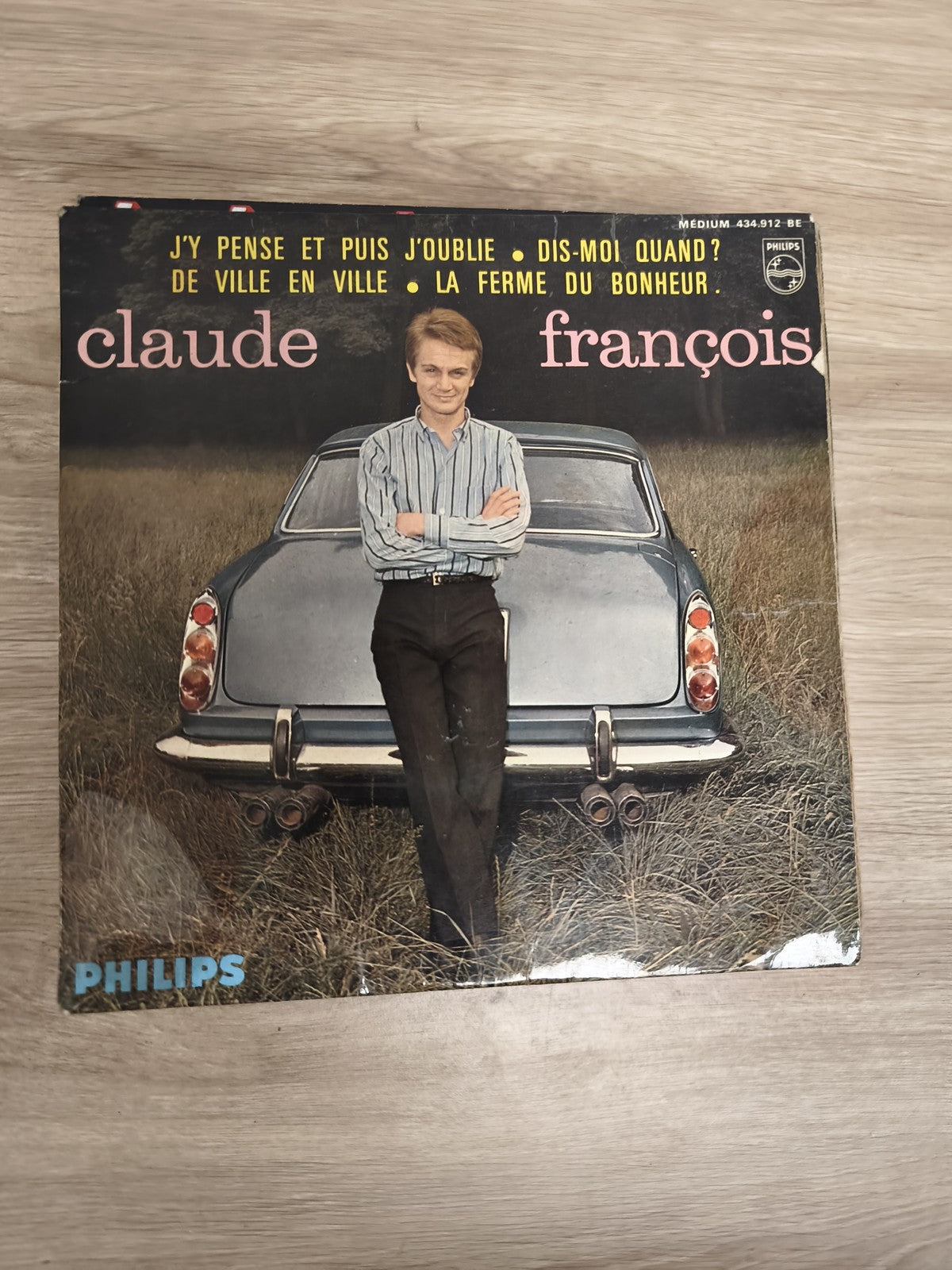 Claude François vinyle 45 tours PHILIPS pochette photo voiture 4 titres