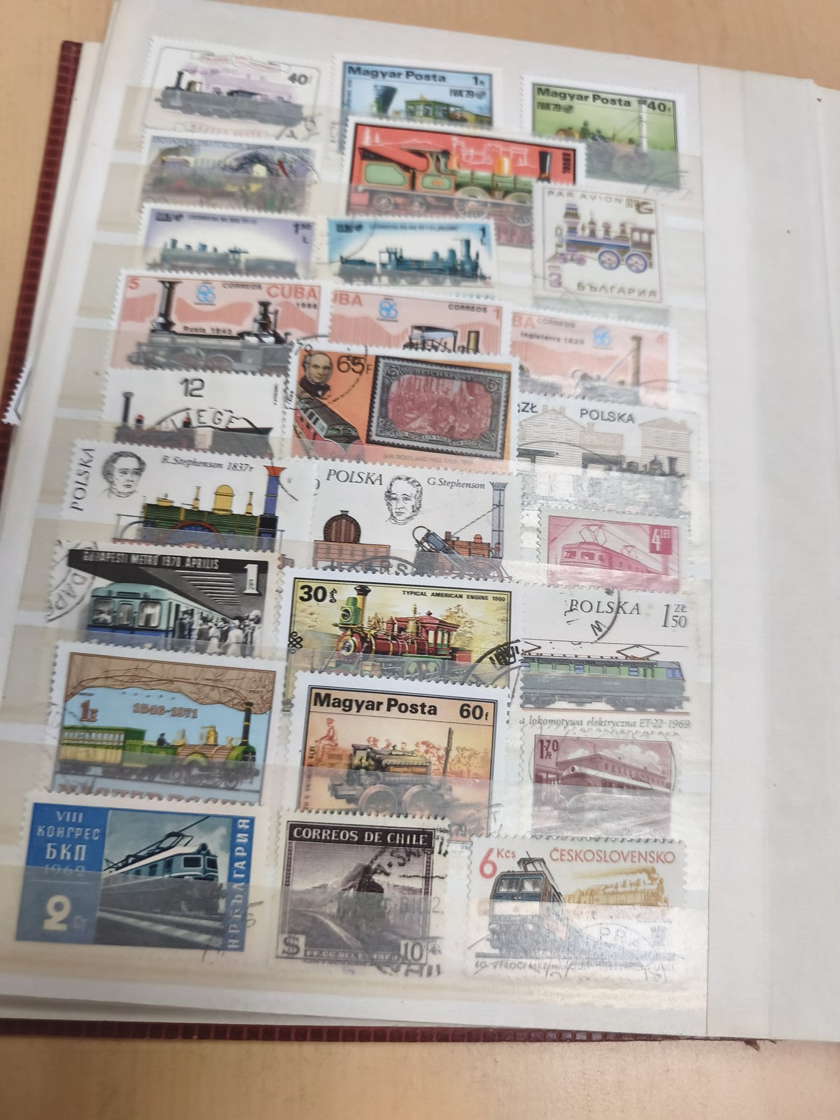 Timbres trains locomotives thématique ferroviaire oblitérés lot international ph