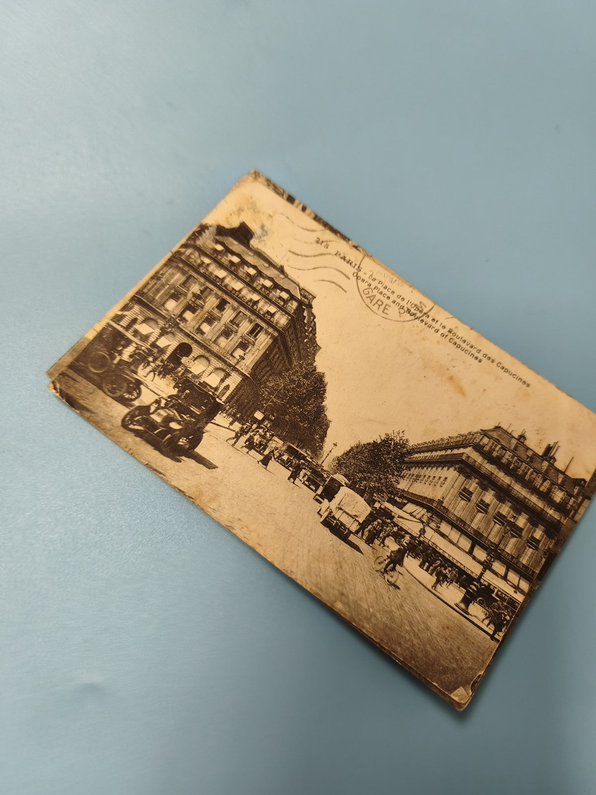 Ancienne carte postale animée Paris boulevard Capucines vintage collection