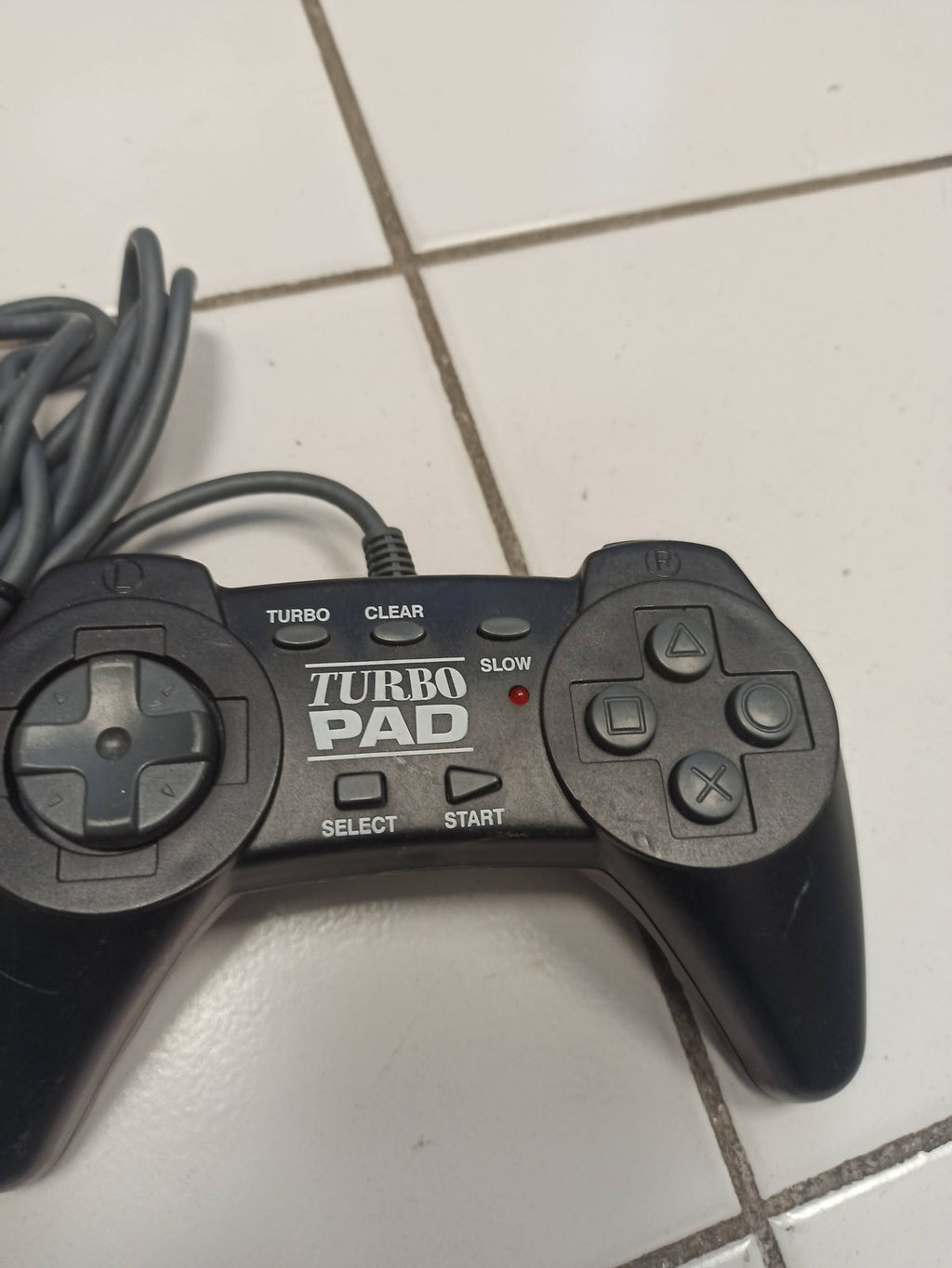 Manette Turbo Pad compatible PlayStation PS1 avec fonction turbo, contrôleur fil