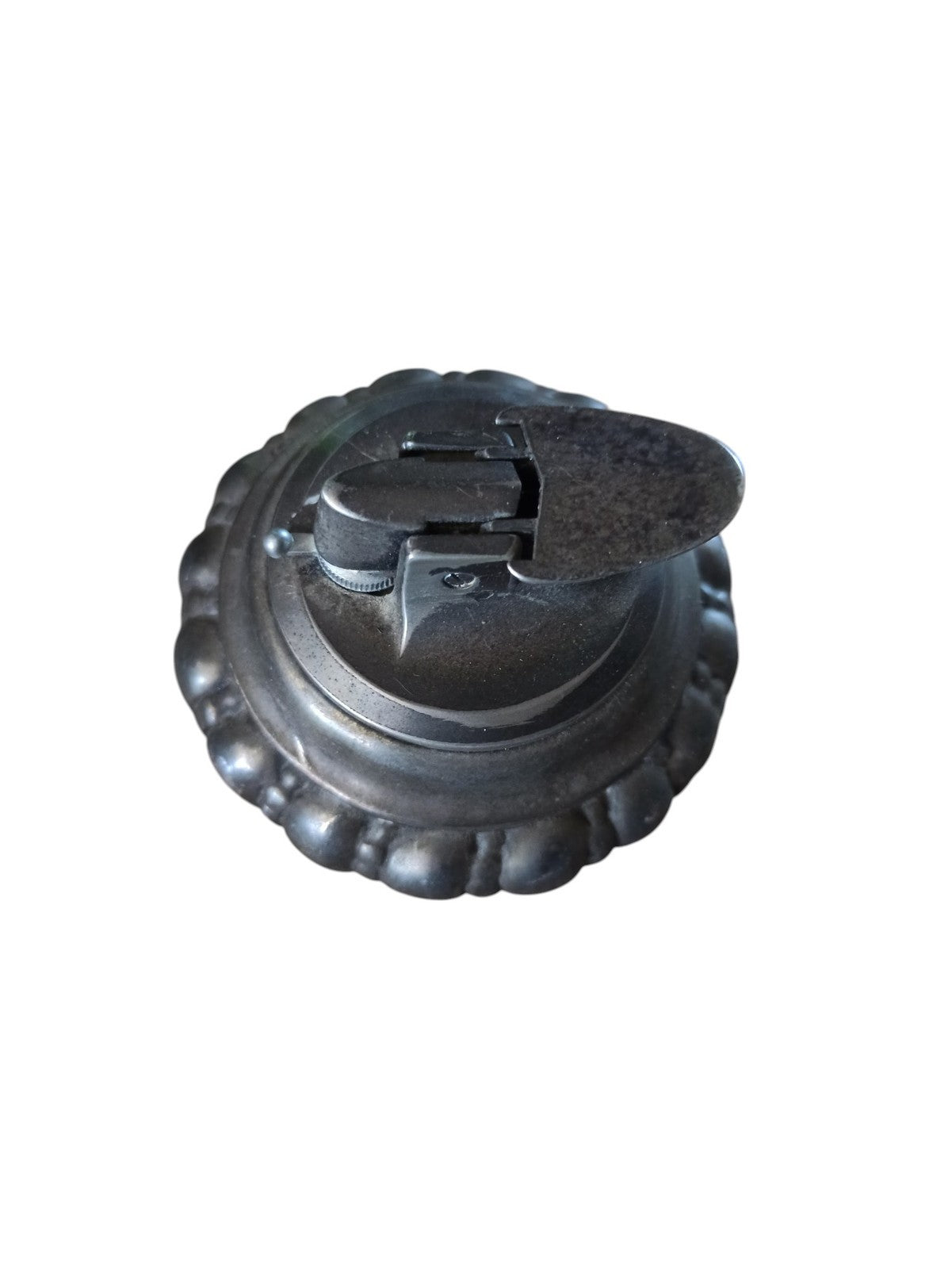 Briquet de table vintage en métal patiné, forme balustre, années 60/70