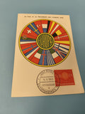 Carte postale philatélie Europa 1960 drapeaux Europe oblitération Bonn