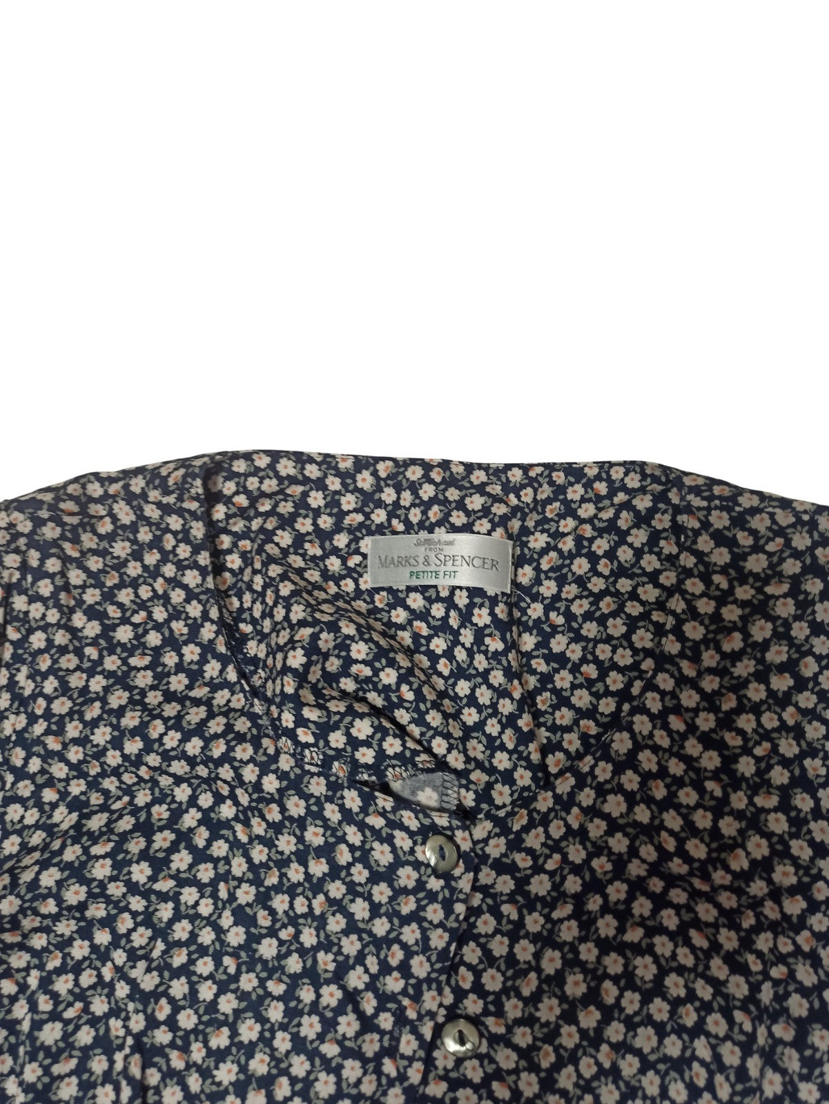 Robe vintage femme Marks & Spencer, imprimé fleuri bleu rétro ancien