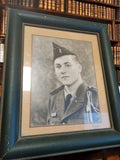 Portrait photo militaire ancien cadre cuir vintage déco curiosités