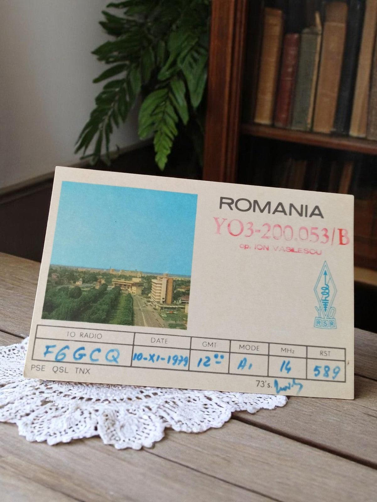 Carte QSL radio amateur vintage Roumanie 1979 – photo couleur, YO3-200.053/B