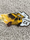 Pin's Citroën ZX Camel Michelin Rallye vintage jaune auto sport (Ref 4)