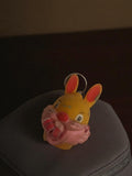 Porte-clés vintage tête de lapin jaune rétro ancien accessoire publicitaire