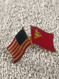 Pin's drapeaux USA URSS vintage – émail, insigne soviétique ancien (Ref 7)