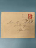 Ancienne enveloppe oblitérée début XXe philatélie timbre rouge France