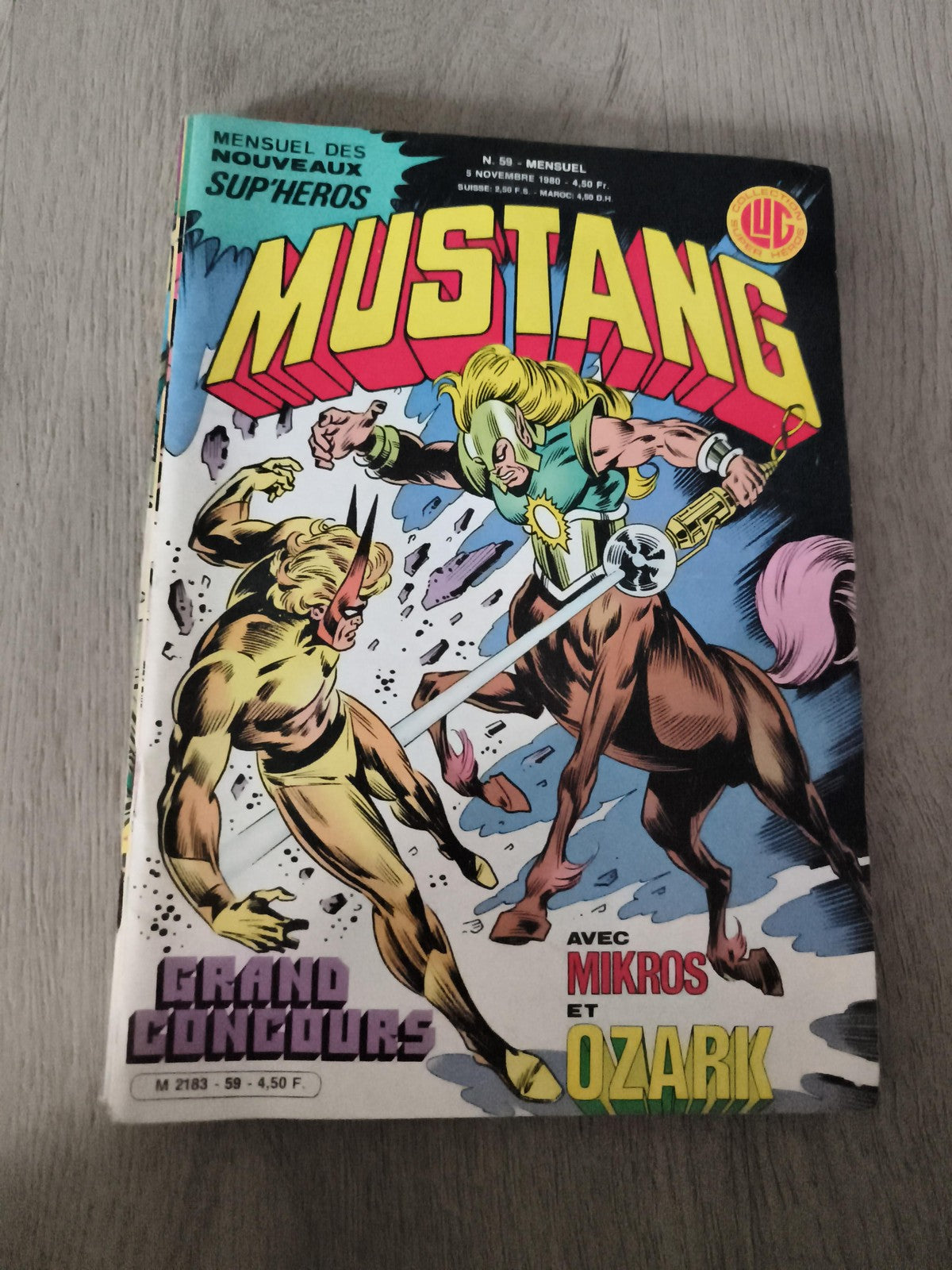 Comic Mustang n°59 Lug 1980 Mikros Ozark ancien super-héros vintage BD