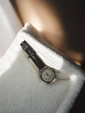 Montre homme IK vintage quartz cadran blanc bracelet aspect cuir ancien