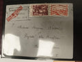 Lettre oblitérée Maroc 1949 Semaine Aéronautique timbres rouges Par Avion