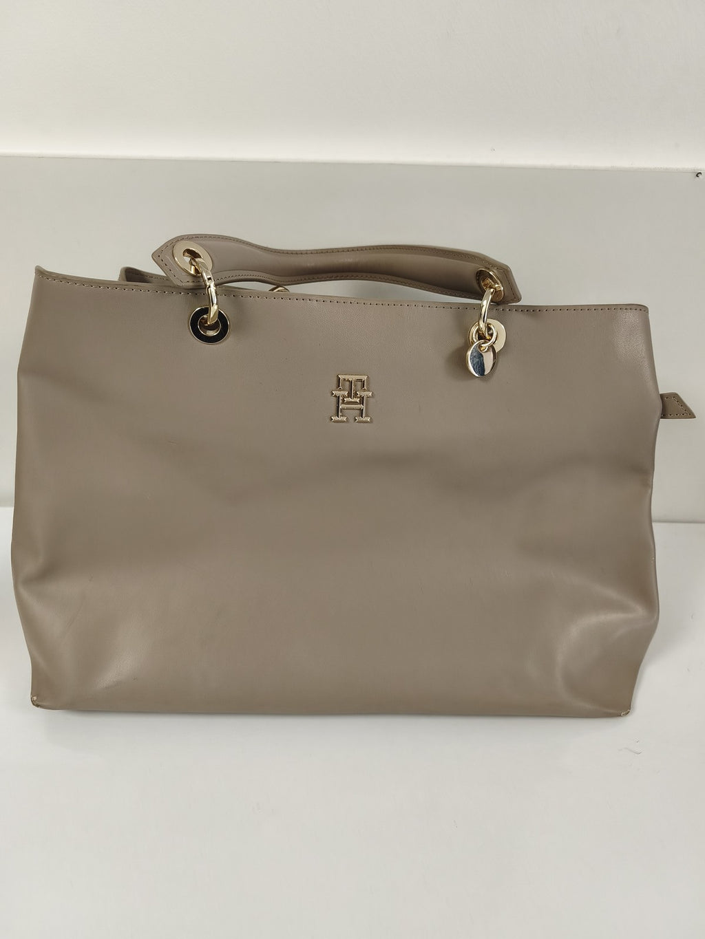 Tommy Hilfiger sac à main beige élégant femme, cabas porté épaule occasion