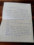 Lettre manuscrite ancienne 1948 Paris, écriture bleue, vintage papier