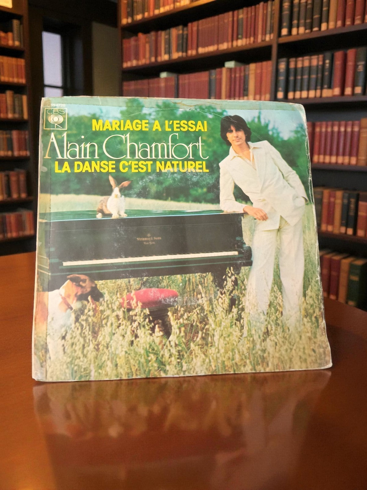 Disque vinyle 45 tours Alain Chamfort CBS pochette usagée vintage rétro