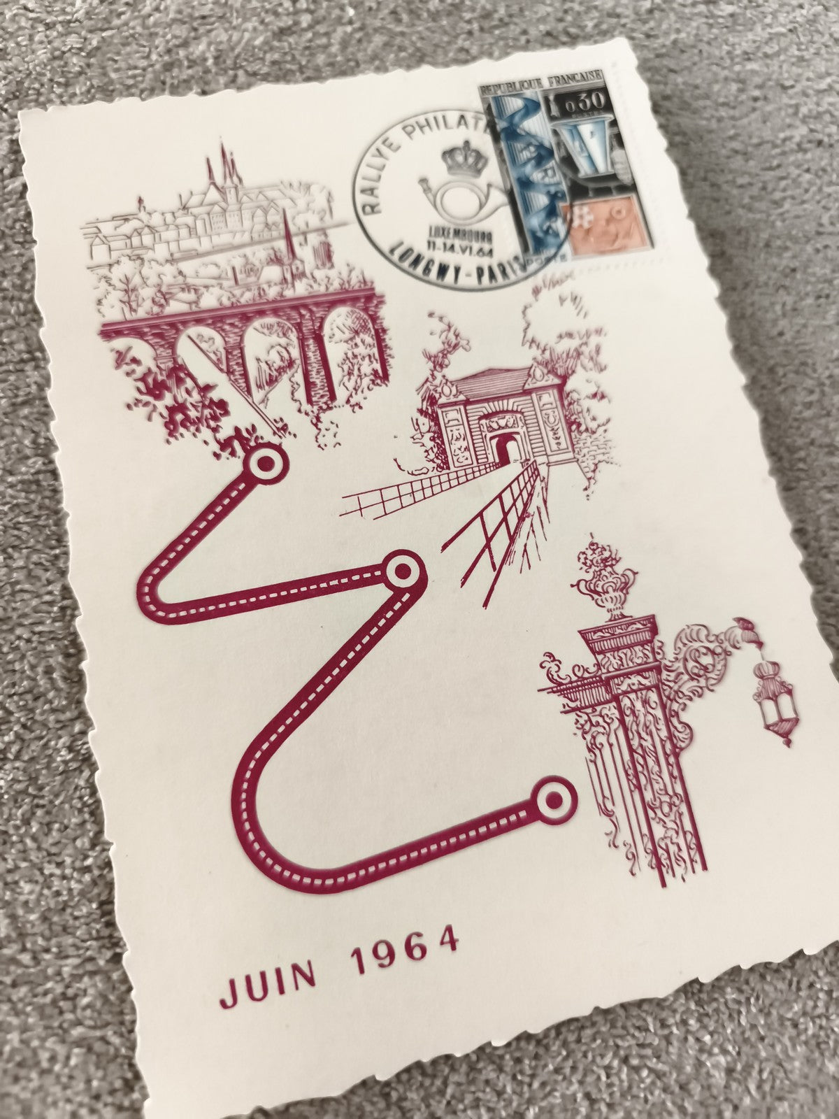 Carte philatélique Rallye Philatélique juin 1964 timbre France ancien