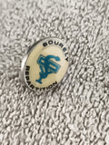 Pin's Bourely Répartition vintage logo bleu blanc, badge ancien pharma (Ref 5)