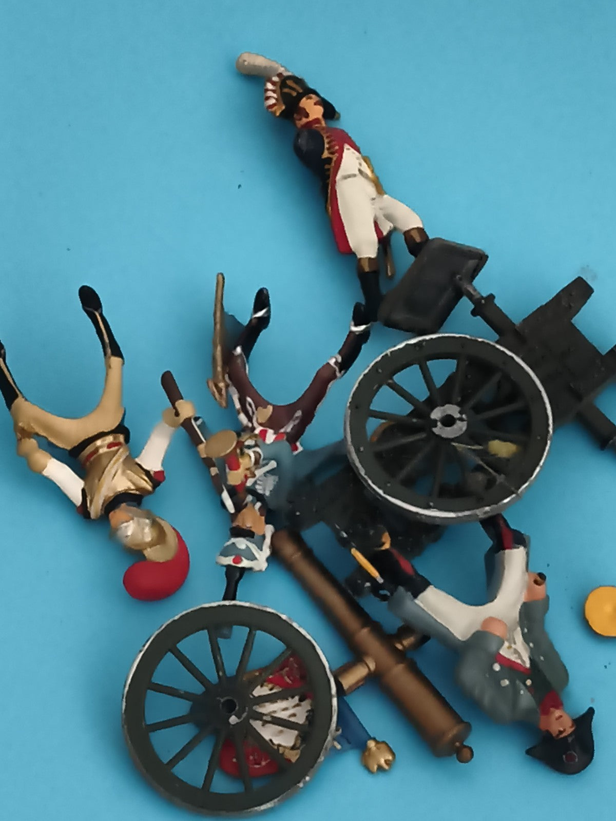 Figurines soldats plomb Napoléon armée ancienne + canon décor militaire vintage