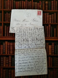 Lettre manuscrite ancienne 1950 avec enveloppe timbre France à Henri Blanc vinta