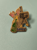 Vintage pin's Konica appareil photo et bouteille champagne, collection ancien