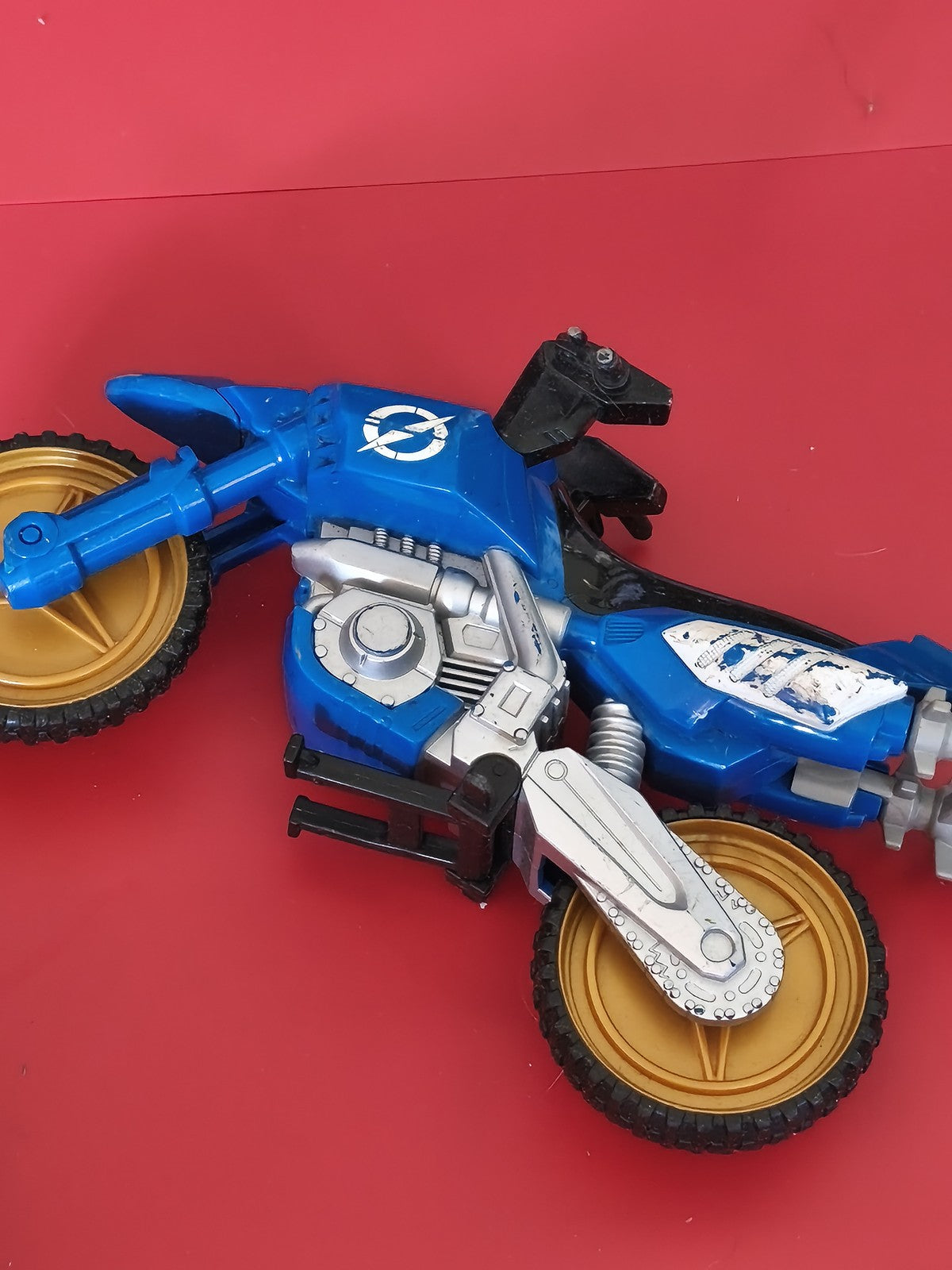 Figurine Power Rangers Overdrive Moto Zordtek Bleue Action Figure avec Véhicule