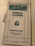 Programme officiel Kursaal Lucerne 1914 ancien document Suisse vintage